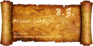Mizsei Zalán névjegykártya